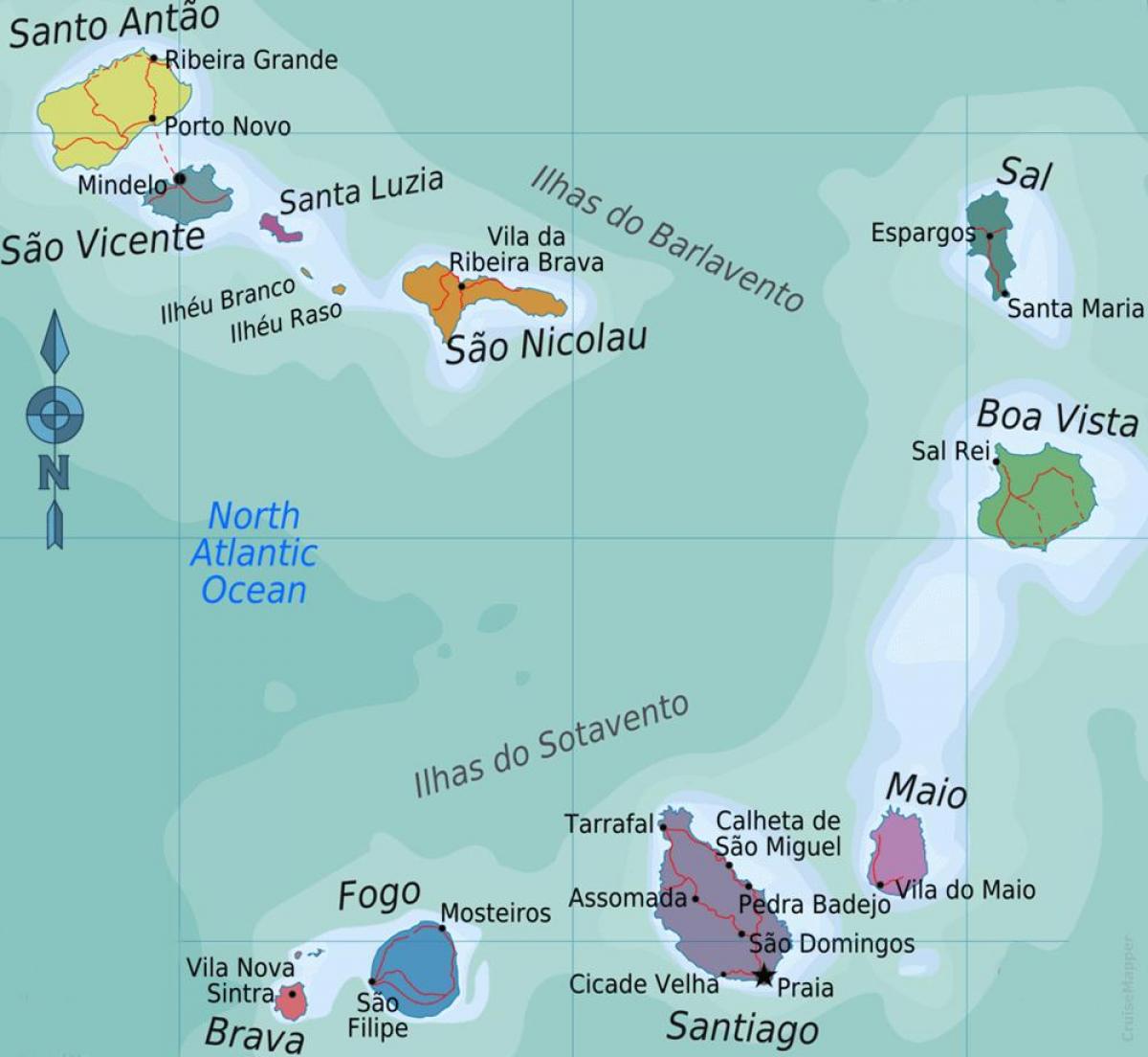 جزر الرأس الأخضر خريطة الموقع